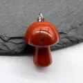 Pendente fungo in pietra agata rossa naturale 2cm mini cristallo giada fai da te ciondolo - Pietra arcobaleno (1 pz)