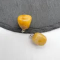 Natural yellow crystal tumbled stone pendant detail shot, polished gemstone charm for DIY necklace. - Yellow Aventurine (1 Piece)