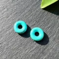 Perline ciambella turchese 15mm in pietra preziosa accessori DIY per orecchini e bigiotteria - Turchese sintetico