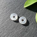15mm white opal peace buckle stone beads for DIY jewelry making earrings hair accessories - Agate