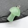 Exquisite green crystal mushroom pendant detail view, mini gemstone jewelry charm for DIY crafting. - Green Aventurine (1 Piece)