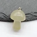 Natural crystal agate mini mushroom pendant, exquisite gemstone DIY jewelry carving. - Agate