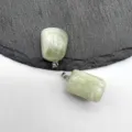 Detailed view of natural green crystal irregular square pendant necklace jewelry. - 1pc Xishan Jade