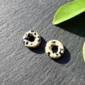 Perline donut in pietra maculata da 15mm, ciondoli rotondi lisci fai da te per gioielli. - Dalmatian Jasper