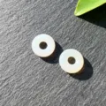 15mm milky white opal donut beads for DIY jewelry making, elegant gemstone pendants. - Synthetic Opal