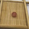10mm natural crystal gemstone carved flat pumpkin bead diy jewelry accessory charm - Watermelon red