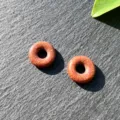 15mm Goldstone Safety Buckle Donut Bead DIY Jewelry Making Hair Accessory Earring Piece - Synthetic Red Goldstone