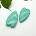Close-up detail of large heart shaped turquoise stone DIY pendant jewelry making material. - 40*22*7mm Large Love Heart Pendant / Synthetic Turquoise