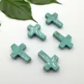 Natuurlijke turquoise kruis kraal DIY sieraden maken hangers accessoires 30x22mm - 30*22*6mm Kruis Hanger / Synthetische Turkoois