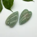 Natural Green Stone Heart Pendant DIY Jewelry Material Polished Gemstone Hand Piece - 40*22*7mm Large Love Heart Pendant / Amazonite (1 Piece)