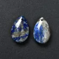 Colgante de lágrima de lapislázuli natural cuenta para accesorios de joyería de collar diy. - 26x15x8mm / Lapislázuli (Una Pieza)