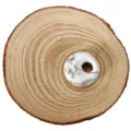 Perla ciambella Howlite bianca naturale foro laterale DIY accessorio gioiello - Diametro 18mm Foro 5.5mm / Howlite