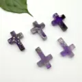 Natuurlijke amethist kristallen kruis hanger bedels voor DIY sieraden maken accessoires. - 30*22*6mm Kruis Hanger / Amethist (1 Stuk)