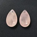Colgante de lágrima de cuarzo rosa natural gema accesorio para hacer joyas DIY arte - 26x15x8mm / Cuarzo Rosa (Una Pieza)