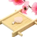 Natural rose quartz flower pendant jewelry diy accessory pink crystal gemstone charm piece - 22mm Shell Pendant / Rose Quartz (1 Piece)