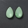 Colgante de piedra preciosa de aventurina verde en forma de lágrima para collar pulsera DIY. - 26x15x8mm / Aventurina Verde (Una Pieza)