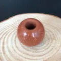 Perlina rotonda in pietra marrone foro grande 16mm diametro 5mm per creazione di gioielli fai da te - Perla da 16mm (Foro da 5mm) / Perla di Arenaria Rossa Sintetica