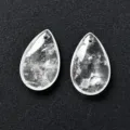Colgante de cuarzo transparente natural en gota para collar de joyería DIY 26x15mm - 26x15x8mm / Cristal Blanco (Una Pieza)