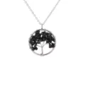 Collana con ciondolo albero della vita in pietra di cristallo nero naturale variante. - Agata nera