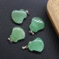 Natürlicher grüner Aventurin Kristall geschnitzter Muschel Anhänger für DIY Schmuck 4Stk - 20mm / Grüner Aventurin Einzelstück