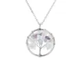 Collana albero della vita in pietra naturale cristallo ciondolo filo metallico - Fluorite