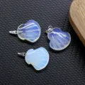 Opal Muschel Anhänger Halskette Zubehör, geschnitzte Kristall Edelstein Schmuckstücke DIY. - 20mm / Opal