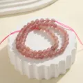 Natürliche Erdbeerquarz Kristall Perlen rund für DIY handgemachte Armband Schmuckherstellung. - 6mm Runde Perle Strähne / Erdbeerquarz