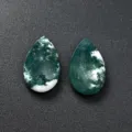 Colgantes de cristal en forma de gota de ágata musgosa natural para hacer joyas de bricolaje. - 26x15x8mm / Ágata Musgosa (Una Pieza)