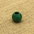 Green stone large hole bead for DIY jewelry making, gemstone spacer bead for bracelets and pendants. - Synthetic Malachite