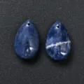 Colgante de lágrima de piedra preciosa de cristal natural para collar pulsera joyería DIY. - 26x15x8mm / Sodalita (Una Pieza)
