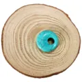 Natural turquoise stone side-drilled donut bead pendant DIY jewelry making accessory 1pc - Diameter 18mm Hole 5.5mm / Turquoise