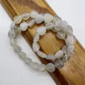 Natural stone heart loose beads crystal agate love DIY jewelry making clothing accessories - Grey Agate Approx. 38 Beads/String