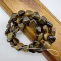 Natural stone heart beads brown crystal agate DIY jewelry accessories craft supplies - Tiger's Eye Approx. 38 Beads/String