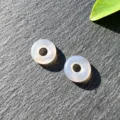 15mm natural stone opal agate safety buckle pendant DIY jewelry making accessory item - Grey Agate