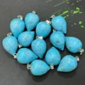 Natural Stone Teardrop Pendant Blue Turquoise Crystal Jewelry Fashion Accessory - Blue Turquoise