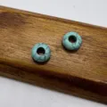 Turquoise large hole rondelle beads, blue gemstone spacer beads for DIY jewelry making accessories. - Turquoise
