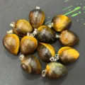 Natural tiger eye stone teardrop pendant gemstone crystal jewelry accessory for necklace. - Tiger's Eye
