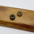 Natural gemstone large hole wheel bead variant, dark green crystal DIY jewelry accessory style. - Indian Agate