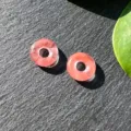 15mm rose quartz donut beads natural crystal safety buckle DIY jewelry making accessories - Synthetic Watermelon Red