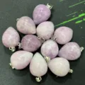 Natural crystal stone teardrop pendant lavender gemstone DIY necklace jewelry accessory - Lepidolite