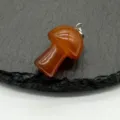 Natural red agate mini mushroom pendant crystal gemstone DIY jewelry charm for necklace accessory - Red Agate (1 Piece)
