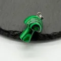 Green malachite mini mushroom pendant, natural crystal stone DIY carving jewelry necklace accessory - One Synthetic Malachite