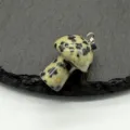 Natural dalmatian jasper stone mushroom pendant charm DIY crystal gemstone jewelry accessory. - Dalmatian Jasper (1 Piece)