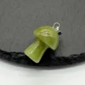 Natural Green Jade Crystal Mushroom Pendant DIY Jewelry Mini Stone Carved Charm Gift - Xiuyan Jade (1pc)