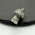 Natural stone mushroom pendant 2cm crystal agate jade carved DIY necklace jewelry charm accessory - Map Stone (1 Piece)