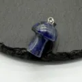 Natural stone mini mushroom pendant 2cm crystal gemstone DIY jewelry charm for necklace - Sodalite (1 Piece)