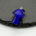 Exquisite blue agate crystal mini mushroom pendant for DIY necklace jewelry decoration 2cm - Dark Blue Cat Eye Stone