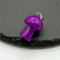Natural purple crystal agate mini mushroom pendant DIY jewelry charm accessory cute decor - Dyed Purple Stone