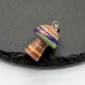 2CM Natural Agate Crystal Mini Mushroom Pendant DIY Jade Carved Jewelry Decorative Charm - Synthetic Multi-color Stone