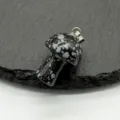 Natural black stone mushroom pendant mini crystal quartz DIY jewelry accessory charm size 2cm - Synthetic Snowflake Stone